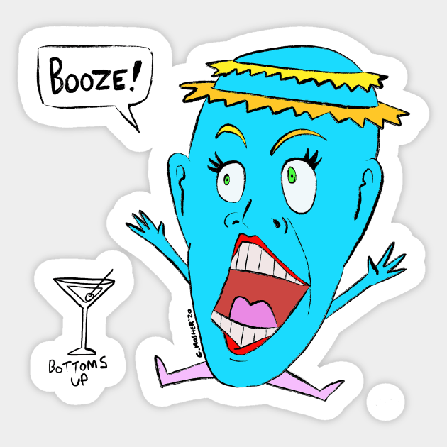 Booze! Sticker by mondomosher